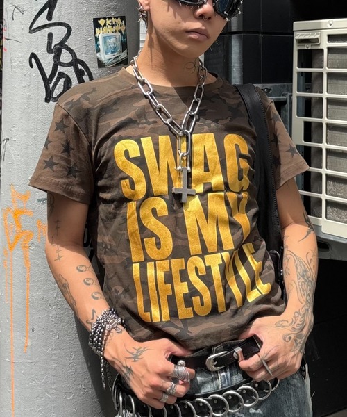 Never mind the XU(ネバーマインドザエックスユー)の「【Never mind the XU】camouflage logo print T-shirt / 【ネバーマインド ザ エックスユー】カモフラージュロゴプリント半袖Tシャツ(Tシャツ/カットソー・メンズ・グリーン系カモフラージュ・M)」の14枚目の写真