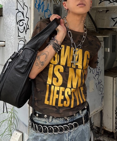Never mind the XU(ネバーマインドザエックスユー)の「【Never mind the XU】camouflage logo print T-shirt / 【ネバーマインド ザ エックスユー】カモフラージュロゴプリント半袖Tシャツ(Tシャツ/カットソー・メンズ・グリーン系カモフラージュ・M)」の13枚目の写真