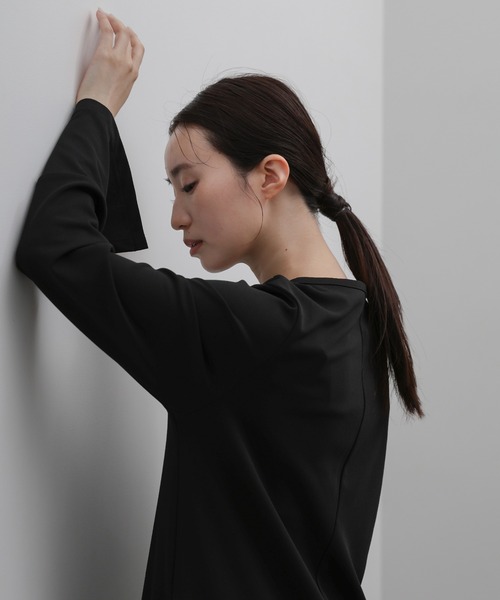 select MOCA Et（セレクトモカエト）の「【Et】Botton Design Cut georgette I-line Onepiece（ドレス・レディース・チャコール/ブラック・FREE）」の10枚目の写真