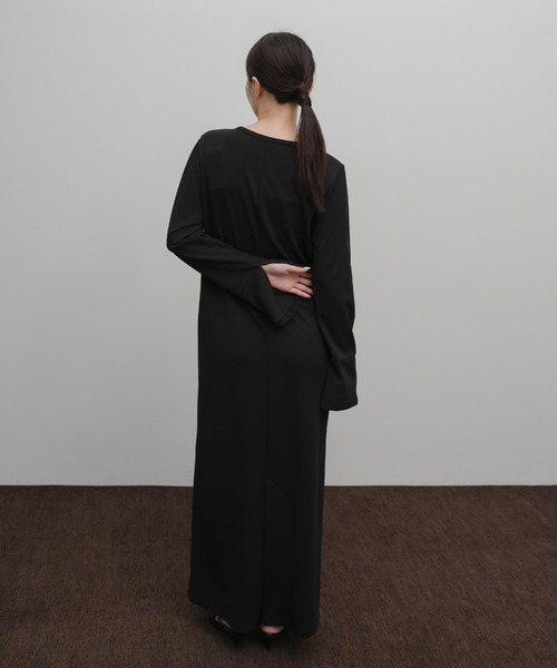 select MOCA Et（セレクトモカエト）の「【Et】Botton Design Cut georgette I-line Onepiece（ドレス・レディース・チャコール/ブラック・FREE）」の13枚目の写真