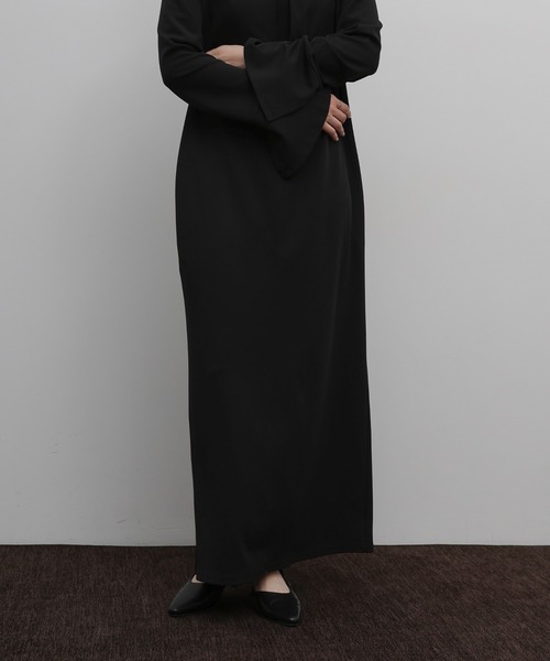 select MOCA Et（セレクトモカエト）の「【Et】Botton Design Cut georgette I-line Onepiece（ドレス・レディース・チャコール/ブラック・FREE）」の15枚目の写真