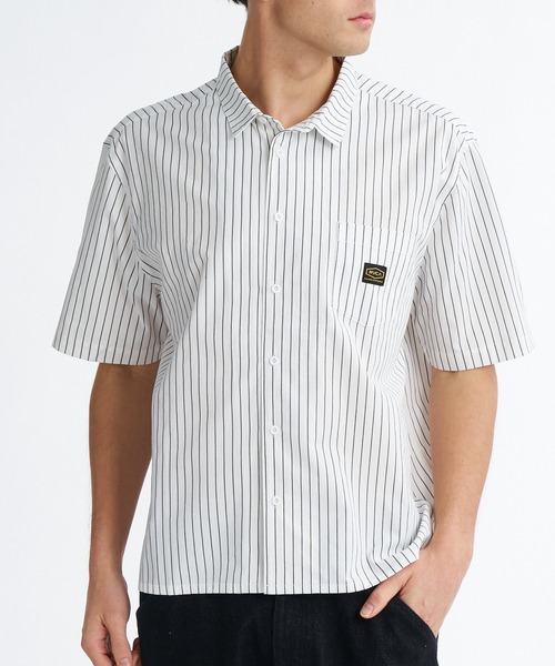 RVCA(ルーカ)の「RVCA メンズ STRIPE WIDE SHIRT 半袖シャツ 【2026年夏モデル】(シャツ/ブラウス・メンズ・ブルー系その他/ホワイト系その他/ブラック系その他・SMALL/MEDIUM/X-LARGE/LARGE)」の2枚目の写真