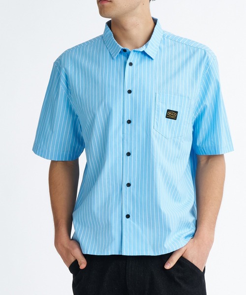 RVCA(ルーカ)の「RVCA メンズ STRIPE WIDE SHIRT 半袖シャツ 【2026年夏モデル】(シャツ/ブラウス・メンズ・ブルー系その他/ホワイト系その他/ブラック系その他・SMALL/MEDIUM/X-LARGE/LARGE)」の3枚目の写真