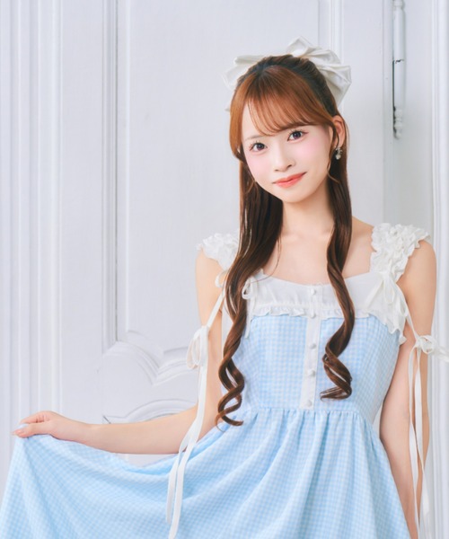 ReAmour(リアムール)の「ギンガムスイートワンピ(ワンピース・レディース・ピンク/ブルー/ブラック・FREE)」の17枚目の写真