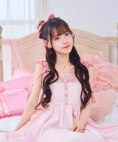 ReAmour(リアムール)の「ギンガムスイートワンピ(ワンピース・レディース・ピンク/ブルー/ブラック・FREE)」の20枚目の写真
