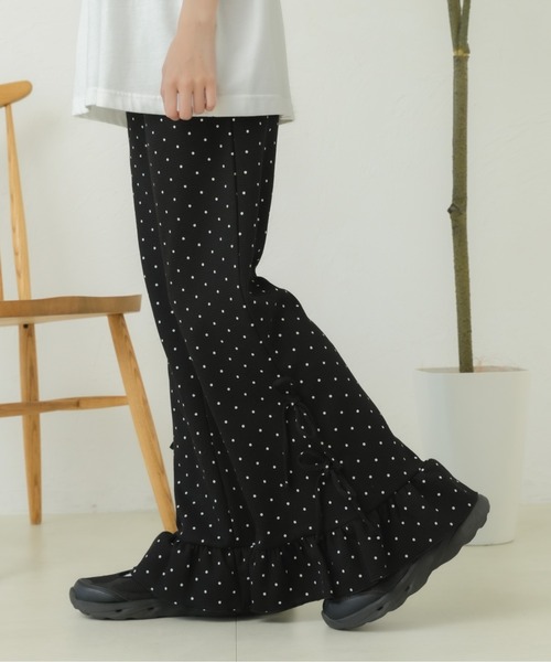 kutir(クティール)の「リボンフリルワッフルフレアパンツ(その他パンツ・レディース・ネイビー/ナチュラル/ブラック/ブラック系その他/チャコールグレー/アイボリー・SMALL/MEDIUM)」の3枚目の写真