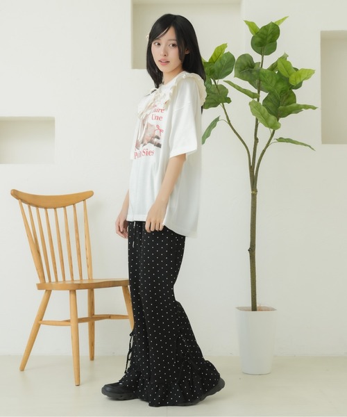 kutir(クティール)の「リボンフリルワッフルフレアパンツ(その他パンツ・レディース・ネイビー/ナチュラル/ブラック/ブラック系その他/チャコールグレー/アイボリー・SMALL/MEDIUM)」の17枚目の写真