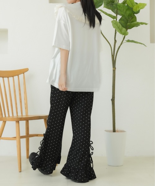 kutir(クティール)の「リボンフリルワッフルフレアパンツ(その他パンツ・レディース・ネイビー/ナチュラル/ブラック/ブラック系その他/チャコールグレー/アイボリー・SMALL/MEDIUM)」の18枚目の写真