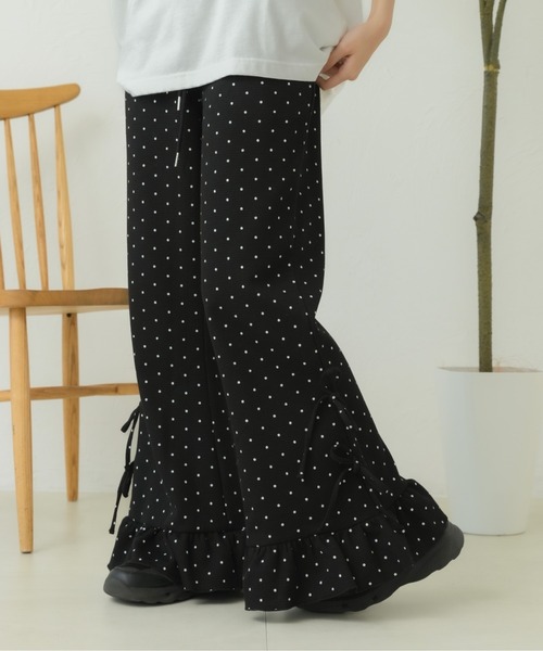 kutir(クティール)の「リボンフリルワッフルフレアパンツ(その他パンツ・レディース・ネイビー/ナチュラル/ブラック/ブラック系その他/チャコールグレー/アイボリー・SMALL/MEDIUM)」の14枚目の写真