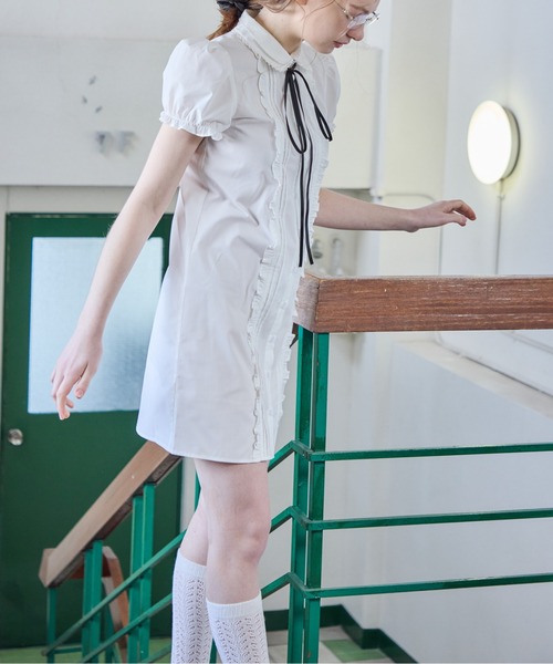 etre loin(エトルワン)の「ピンタックミニシャツワンピース / Pintuck mini shirt dress(シャツワンピース・レディース・ピンク/ブルー/ホワイト・M)」の1枚目の写真