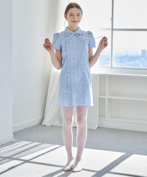 ピンタックミニシャツワンピース / Pintuck mini shirt dress（シャツ