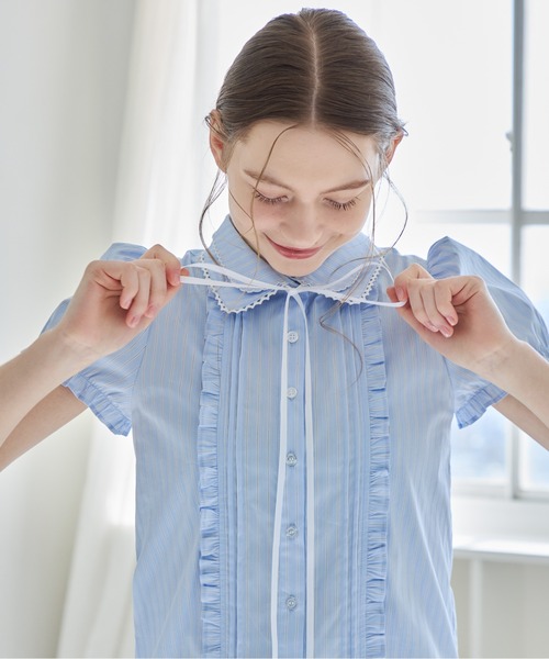 ピンタックミニシャツワンピース / Pintuck mini shirt dress（シャツ