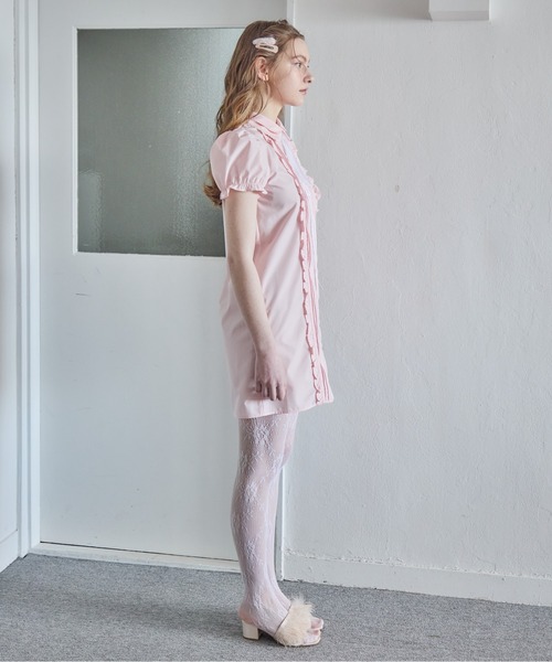 ピンタックミニシャツワンピース / Pintuck mini shirt dress（シャツ