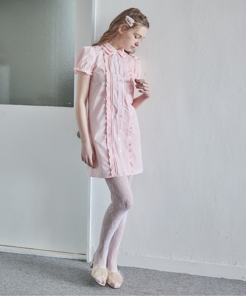 etre loin(エトルワン)の「ピンタックミニシャツワンピース / Pintuck mini shirt dress(シャツワンピース・レディース・ピンク/ブルー/ホワイト・M)」の21枚目の写真