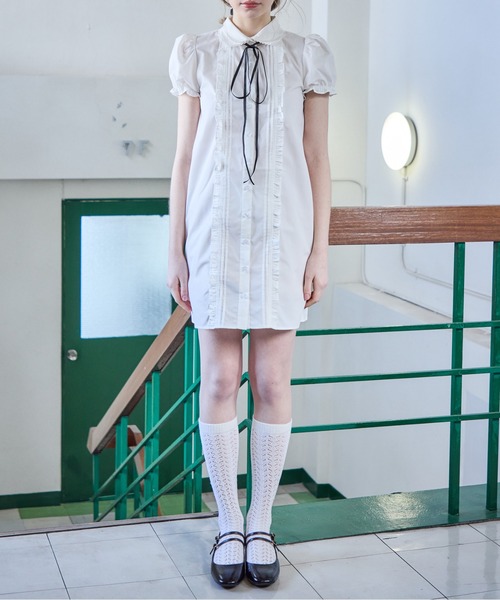 etre loin(エトルワン)の「ピンタックミニシャツワンピース / Pintuck mini shirt dress(シャツワンピース・レディース・ピンク/ブルー/ホワイト・M)」の16枚目の写真