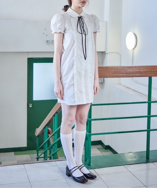 etre loin(エトルワン)の「ピンタックミニシャツワンピース / Pintuck mini shirt dress(シャツワンピース・レディース・ピンク/ブルー/ホワイト・M)」の17枚目の写真