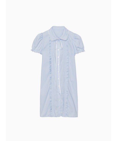 etre loin(エトルワン)の「ピンタックミニシャツワンピース / Pintuck mini shirt dress(シャツワンピース・レディース・ピンク/ブルー/ホワイト・M)」の6枚目の写真
