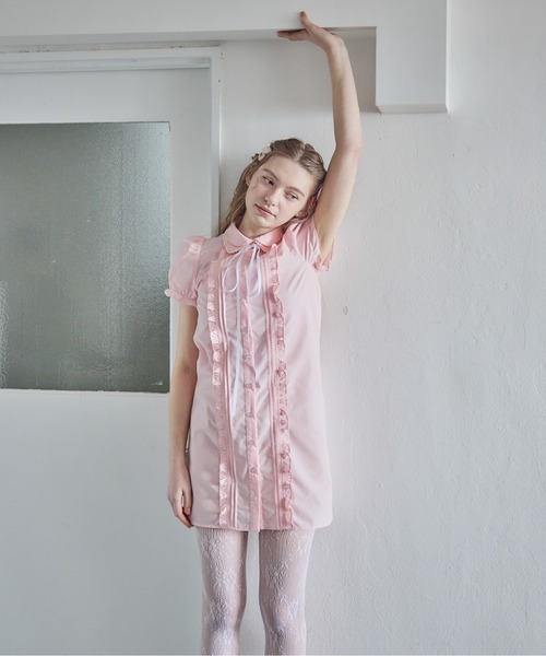etre loin(エトルワン)の「ピンタックミニシャツワンピース / Pintuck mini shirt dress(シャツワンピース・レディース・ピンク/ブルー/ホワイト・M)」の14枚目の写真