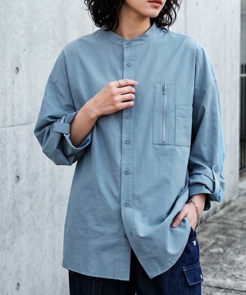 antiqua(アンティカ)の「オーバーサイズ 綿混 シャツ(シャツ/ブラウス・レディース・ホワイト/ブルー/ブラック・R/P)」の3枚目の写真