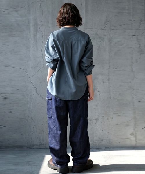 antiqua(アンティカ)の「オーバーサイズ 綿混 シャツ(シャツ/ブラウス・レディース・ホワイト/ブルー/ブラック・R/P)」の7枚目の写真