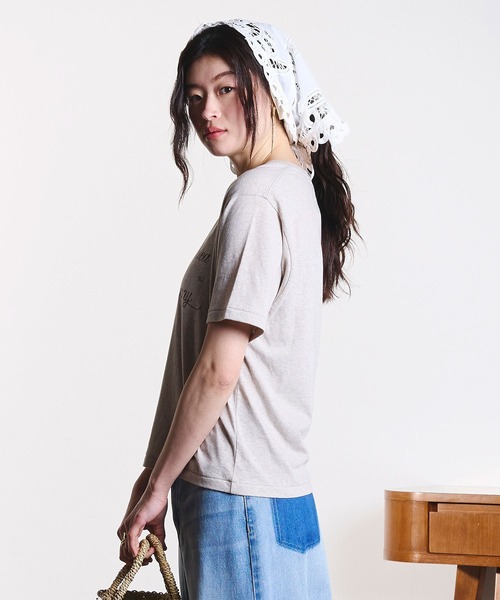 ROSE BUD（ローズバッド）の「(mag.by c)LOGO S/S TEE（Tシャツ/カットソー・レディース・ベージュ/ライトピンク/ネイビー・ONE SIZE）」の5枚目の写真