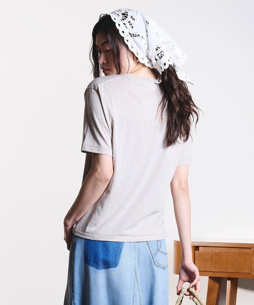 ROSE BUD（ローズバッド）の「(mag.by c)LOGO S/S TEE（Tシャツ/カットソー・レディース・ベージュ/ライトピンク/ネイビー・ONE SIZE）」の6枚目の写真