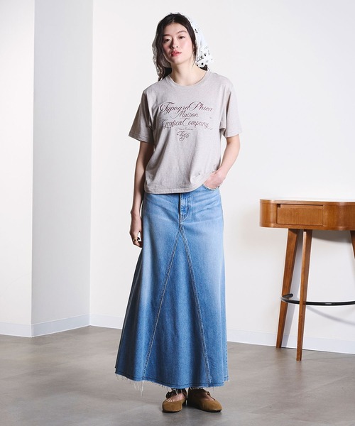 ROSE BUD（ローズバッド）の「(mag.by c)LOGO S/S TEE（Tシャツ/カットソー・レディース・ベージュ/ライトピンク/ネイビー・ONE SIZE）」の7枚目の写真