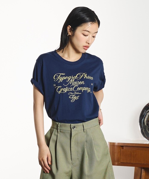 ROSE BUD（ローズバッド）の「(mag.by c)LOGO S/S TEE（Tシャツ/カットソー・レディース・ベージュ/ライトピンク/ネイビー・ONE SIZE）」の13枚目の写真