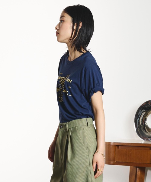 ROSE BUD（ローズバッド）の「(mag.by c)LOGO S/S TEE（Tシャツ/カットソー・レディース・ベージュ/ライトピンク/ネイビー・ONE SIZE）」の14枚目の写真
