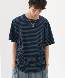 PBLIM | 《UNISEX》レイヤードボーダーT 取り外し可能 / 2WAY(Tシャツ/カットソー)