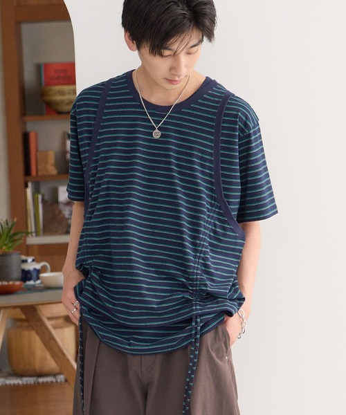 PBLIM（ページボーイリム）の「《UNISEX》レイヤードボーダーT 取り外し可能 / 2WAY / セットアイテム（Tシャツ/カットソー・レディース・ブラウン系/ネイビー系・FREE）」の11枚目の写真