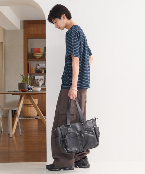 PBLIM（ページボーイリム）の「《UNISEX》レイヤードボーダーT 取り外し可能 / 2WAY / セットアイテム（Tシャツ/カットソー・レディース・ブラウン系/ネイビー系・FREE）」の13枚目の写真