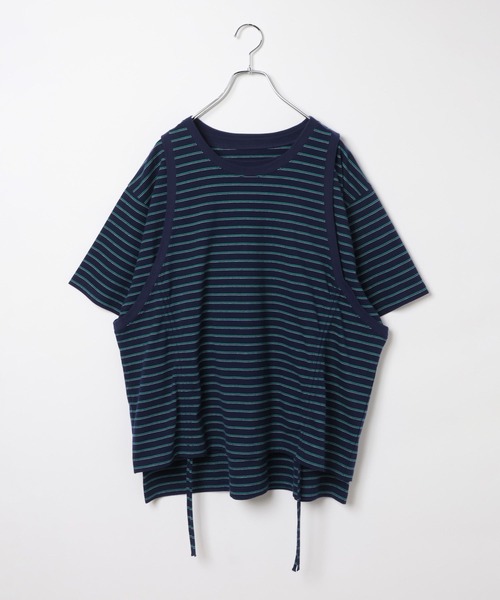 PBLIM（ページボーイリム）の「《UNISEX》レイヤードボーダーT 取り外し可能 / 2WAY / セットアイテム（Tシャツ/カットソー・レディース・ブラウン系/ネイビー系・FREE）」の15枚目の写真