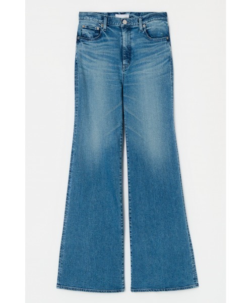 MOUSSY（マウジー）の「【美脚見えデニム】【SNSで話題！】ADVANCED LONG LEG FLARE（デニムパンツ・レディース・ブルー/ワンウォッシュ/ダークブルー・23inch/24inch/25inch/26inch/27inch）」の4枚目の写真