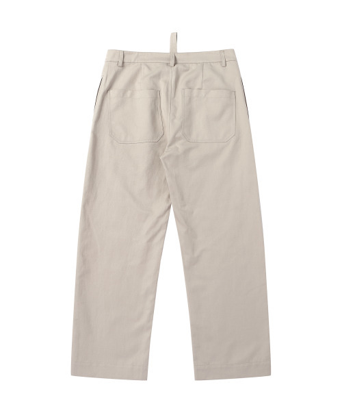 SOLEW(ソル)の「コットンツイルストレートパンツ_ライトベージュ(その他パンツ・メンズ・その他・SMALL/MEDIUM/LARGE/X-LARGE)」の2枚目の写真