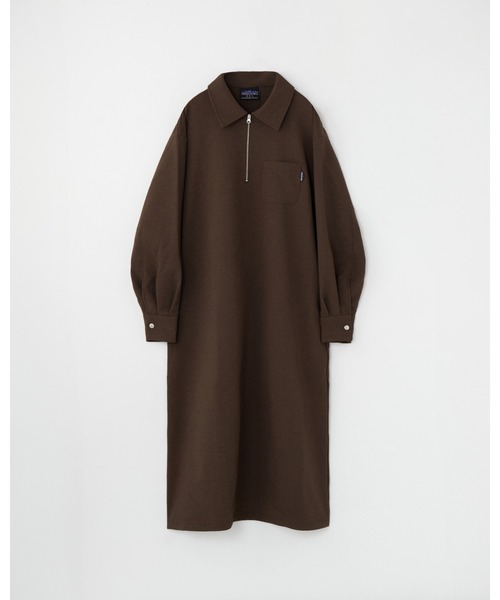 THOUSAND MILE（サウザンドマイル）の「[L's]HALF ZIP OP DOUBLE WEAVE/ハーフジップ ワンピース（その他トップス・レディース・ブラウン/チャコールグレー/ブラック・FREE）」の3枚目の写真