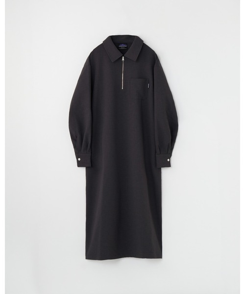 THOUSAND MILE（サウザンドマイル）の「[L's]HALF ZIP OP DOUBLE WEAVE/ハーフジップ ワンピース（その他トップス・レディース・ブラウン/チャコールグレー/ブラック・FREE）」の2枚目の写真