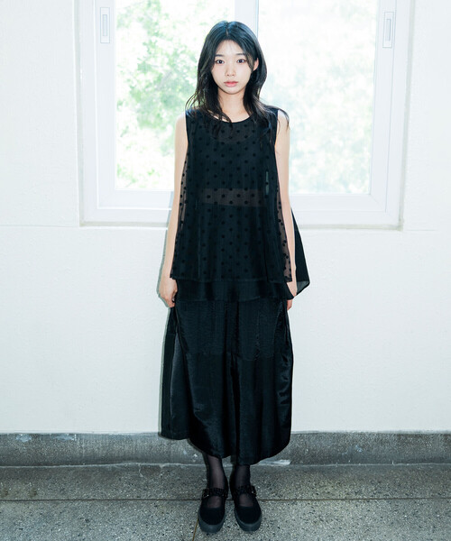 eunoia｜レイヤード ドットノースリーブブラウス WOMEN（シャツ