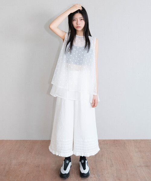 eunoia｜レイヤード ドットノースリーブブラウス WOMEN（シャツ
