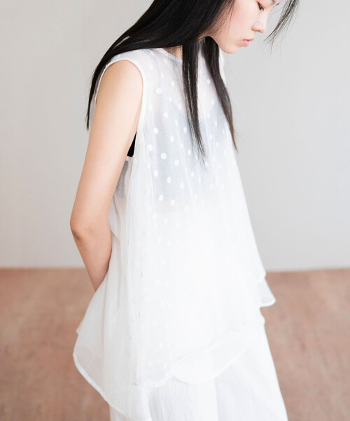 eunoia｜レイヤード ドットノースリーブブラウス WOMEN（シャツ
