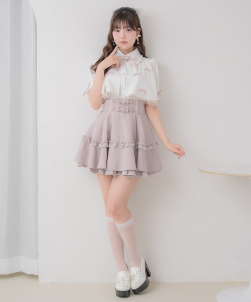ROJITA(ロジータ)の「プチリボンヨークフレア半袖ブラウス(シャツ/ブラウス・レディース・ブラック/ホワイト/ピンク・FREE)」の6枚目の写真