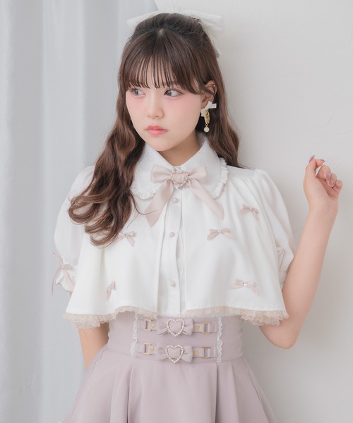 ROJITA(ロジータ)の「プチリボンヨークフレア半袖ブラウス(シャツ/ブラウス・レディース・ブラック/ホワイト/ピンク・FREE)」の13枚目の写真