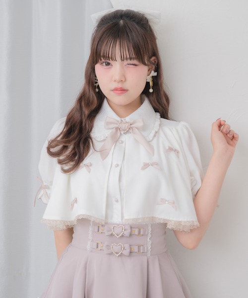 ROJITA(ロジータ)の「プチリボンヨークフレア半袖ブラウス(シャツ/ブラウス・レディース・ブラック/ホワイト/ピンク・FREE)」の14枚目の写真