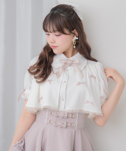 ROJITA(ロジータ)の「プチリボンヨークフレア半袖ブラウス(シャツ/ブラウス・レディース・ブラック/ホワイト/ピンク・FREE)」の16枚目の写真