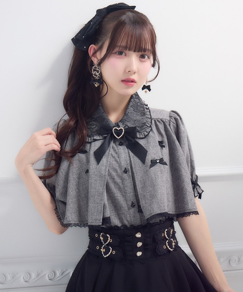 ROJITA(ロジータ)の「プチリボンヨークフレア半袖ブラウス(シャツ/ブラウス・レディース・ブラック/ホワイト/ピンク・FREE)」の9枚目の写真