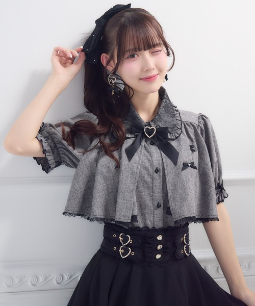 ROJITA(ロジータ)の「プチリボンヨークフレア半袖ブラウス(シャツ/ブラウス・レディース・ブラック/ホワイト/ピンク・FREE)」の11枚目の写真