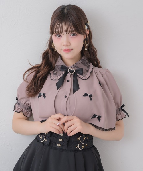 ROJITA(ロジータ)の「プチリボンヨークフレア半袖ブラウス(シャツ/ブラウス・レディース・ブラック/ホワイト/ピンク・FREE)」の19枚目の写真