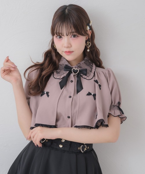 ROJITA(ロジータ)の「プチリボンヨークフレア半袖ブラウス(シャツ/ブラウス・レディース・ブラック/ホワイト/ピンク・FREE)」の17枚目の写真