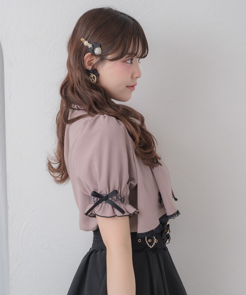 ROJITA(ロジータ)の「プチリボンヨークフレア半袖ブラウス(シャツ/ブラウス・レディース・ブラック/ホワイト/ピンク・FREE)」の22枚目の写真