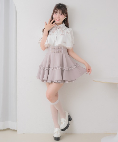 ROJITA(ロジータ)の「プチリボンヨークフレア半袖ブラウス(シャツ/ブラウス・レディース・ブラック/ホワイト/ピンク・FREE)」の7枚目の写真
